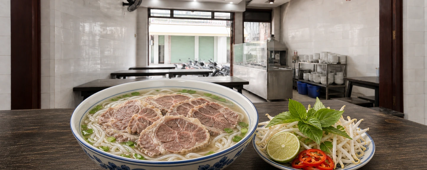 Phở bắp hoa (beef shank)