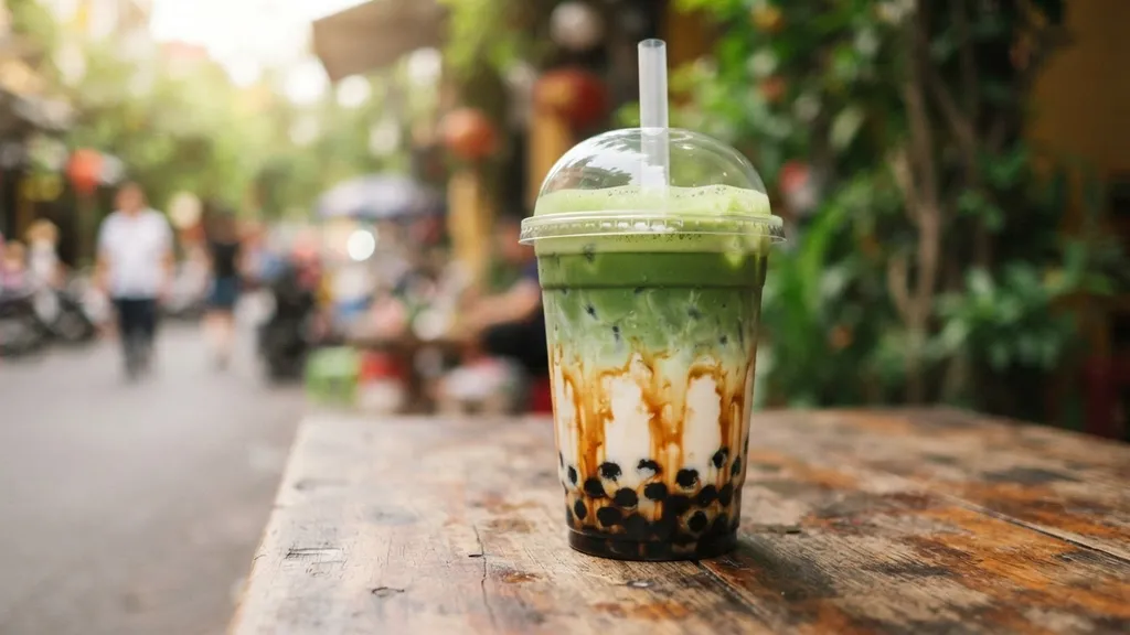 Brown Sugar Boba Matcha Latte
