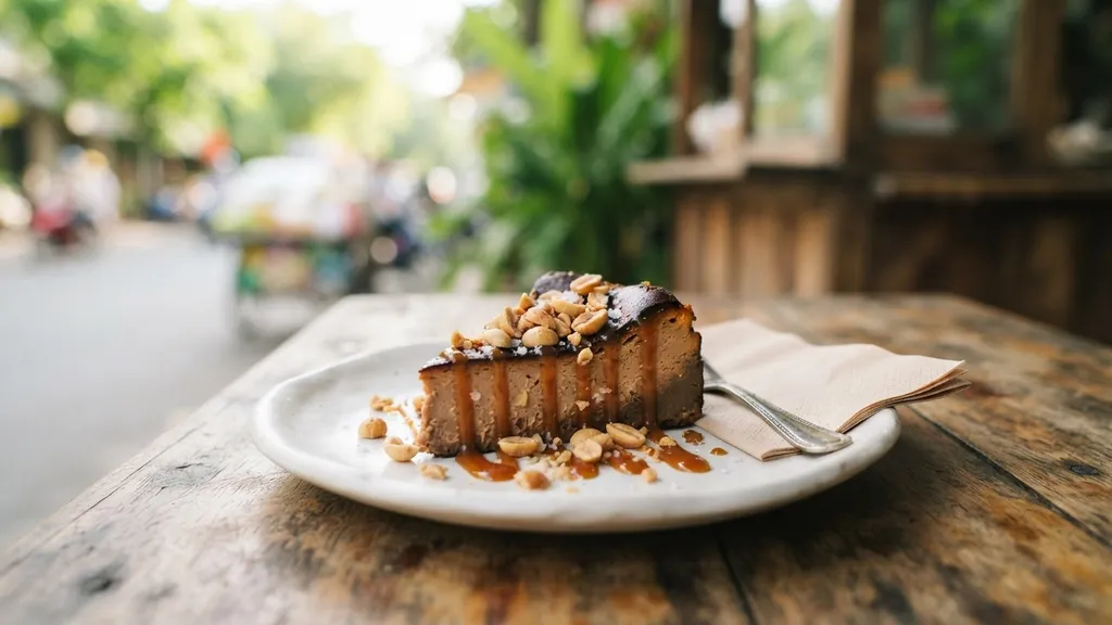 Peanut Cheesecake with Salted Caramel