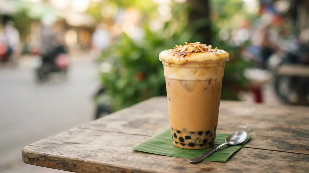 Roasted Coconut Egg Cream Milk Tea