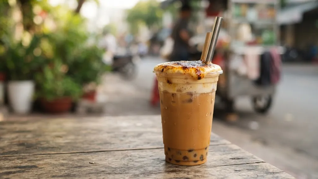 Roasted Egg Cream Milk Tea