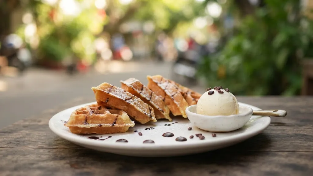 Waffle with Ice Cream