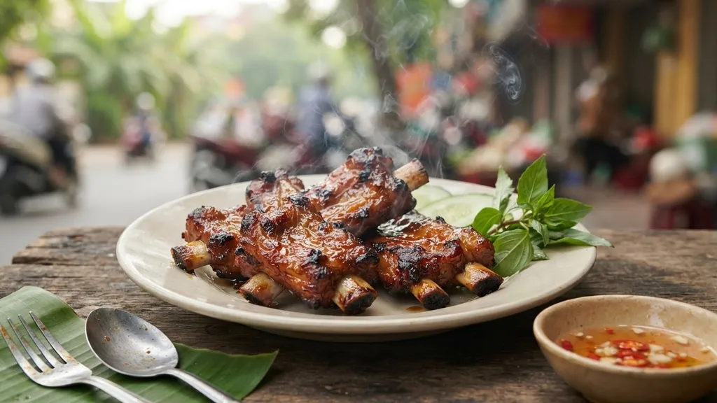 Honey-grilled pork ribs