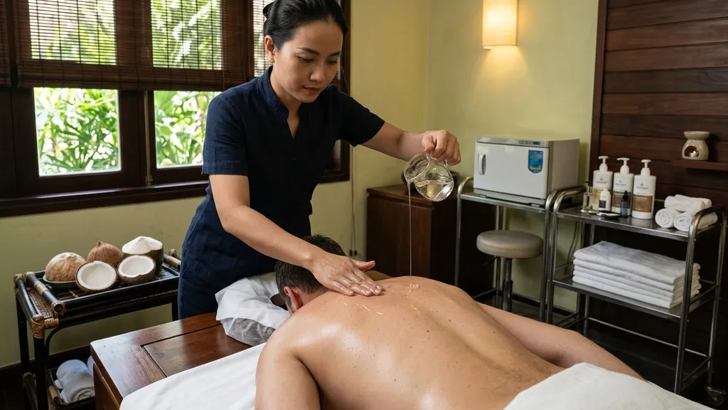 Coconut-oil body massage