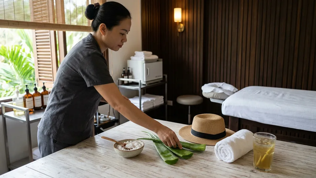After-the-beach package — body scrub + aloe care