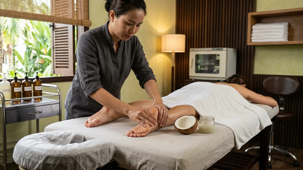 Coconut-oil foot massage